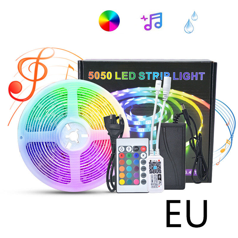 LED strip lights glowing