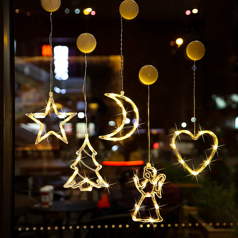 Star string lights on wall